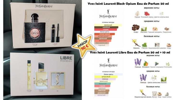 НАБОРЫ Yves Saint Laurent Black Opium, Libre ПО СУПЕРЦЕНЕ