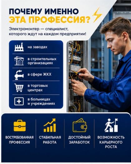 ⚡ Востребованная профессия - Электромонтер