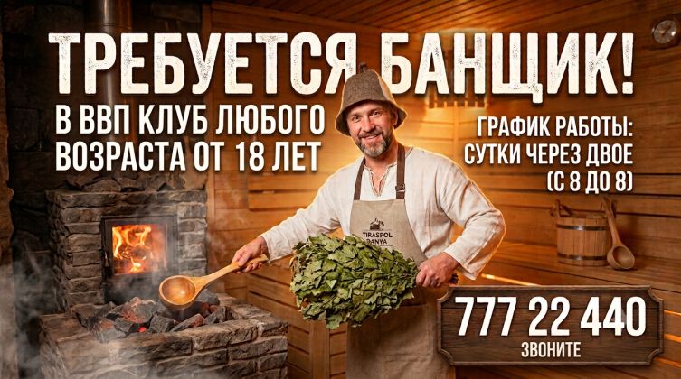 требуется банщик от 18  работа лёгкая