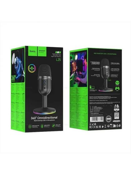 Микрофон HOCO L25 Bright — яркий звук и стильная подсветка!
