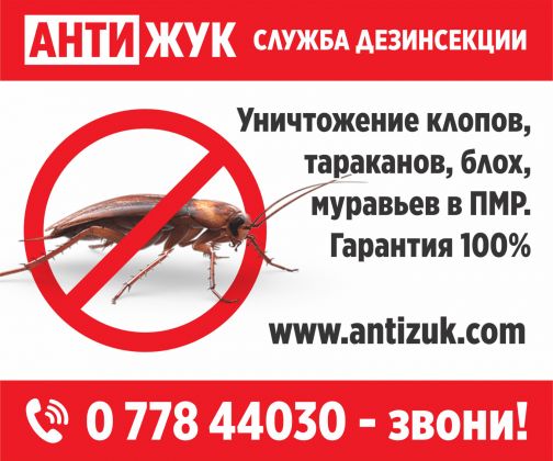 Уничтожение клопов и тараканов в Тирасполе, дезинсекция в ПМР
